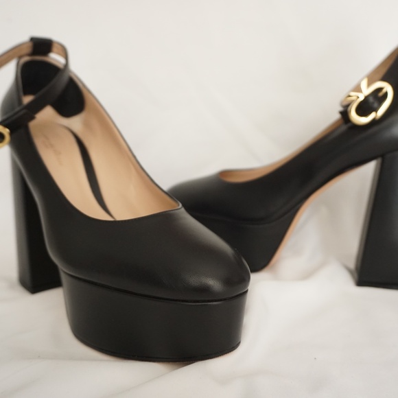 Gianvito Rossi MANILA Black Leather Platform Mary Jane Shoes Trendy!! - Picture 7 of 13